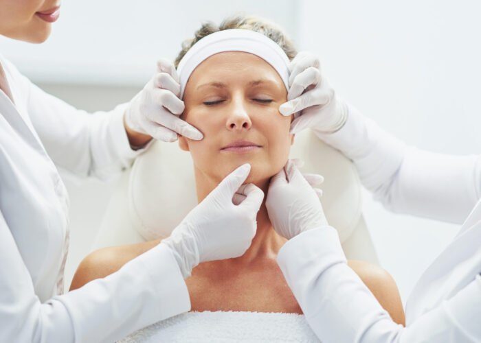 A scene of medical cosmetology treatments botulinum injection. High quality photo